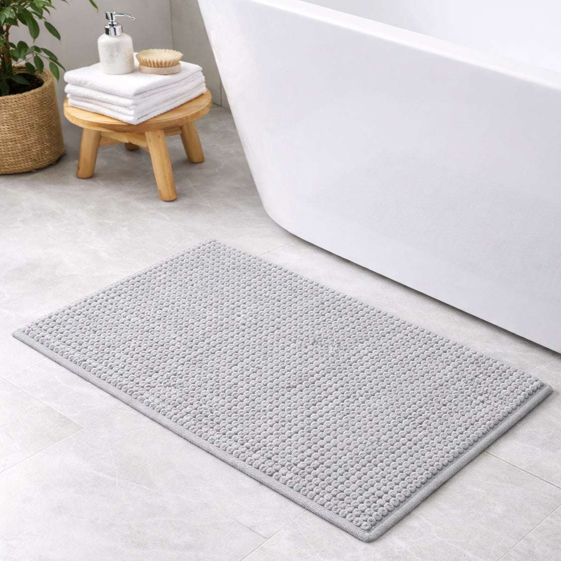 Chenille Bath Mat Non Slip Super Soft & Washable (Multiple Colours And Sizes)