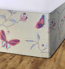 Butterfly Elasticated Divan Bed Valance (Natural)