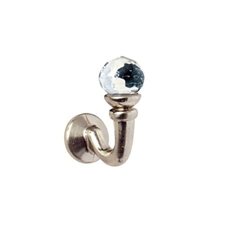 Crystal Palma Curtain Tie Back Hooks (Satin Silver)