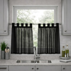 Lucy Pair Voile Tab Top Cafe Curtain Panels