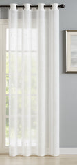 Celeste Voile Eyelet Curtain Panel - Elegant Metallic Silver Threads (White)