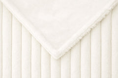 Ribbed Extra Thick Soft Faux Fur Throw (Ivory White)