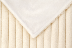 Ribbed Extra Thick Soft Faux Fur Throw (Cream)