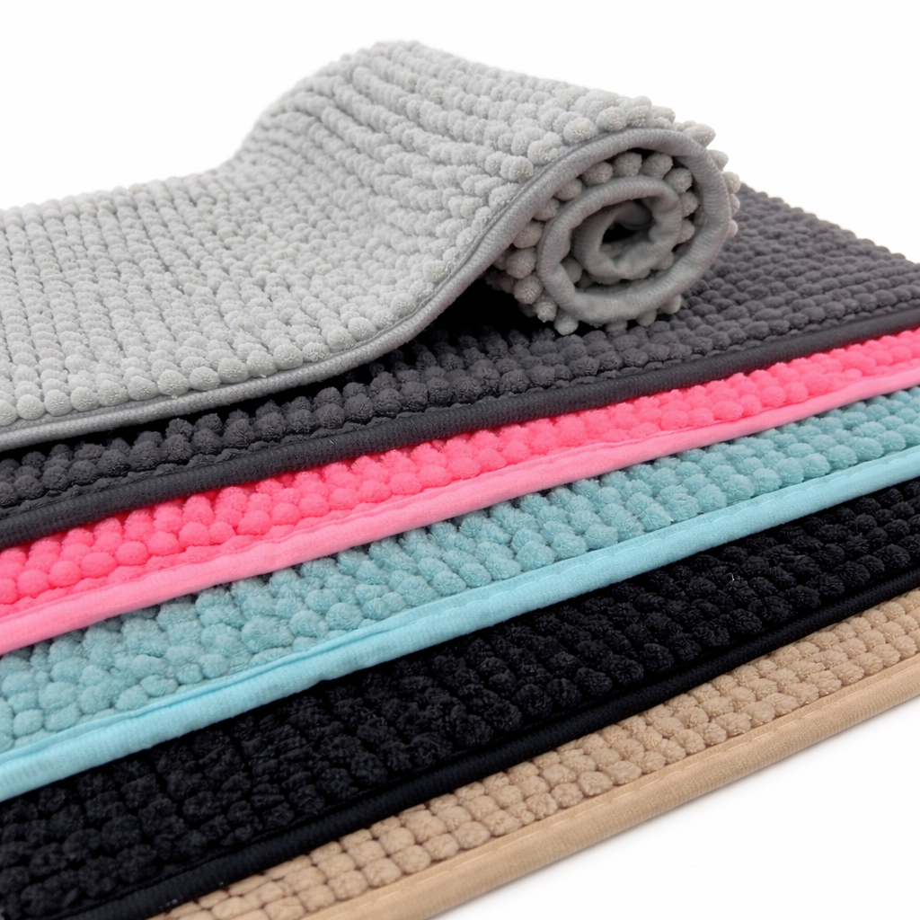 Chenille Bath Mat Non Slip Super Soft & Washable (Multiple Colours And Sizes)