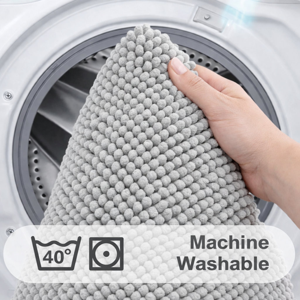 Chenille Bath Mat Non Slip Super Soft & Washable (Multiple Colours And Sizes)