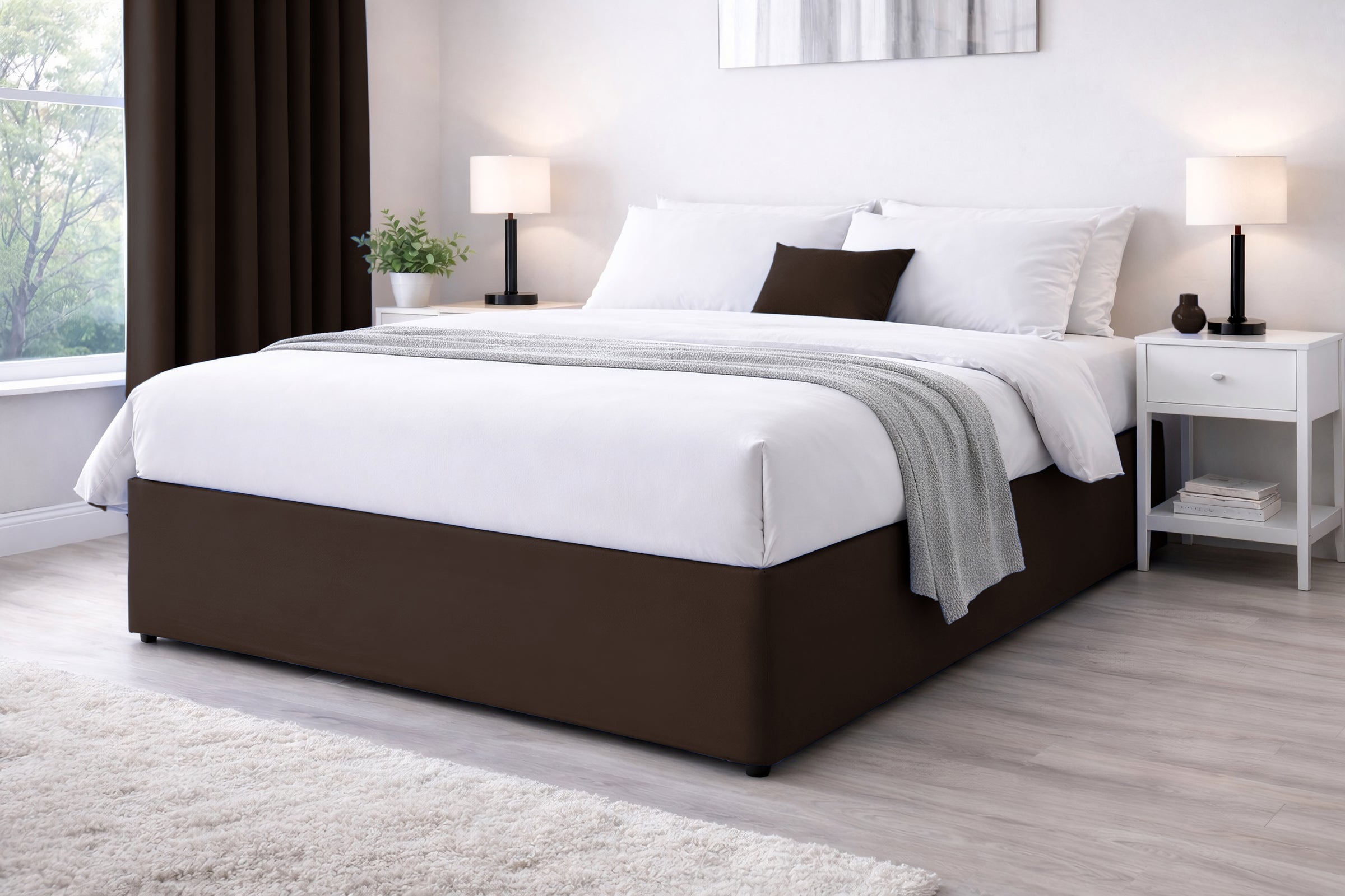 Elasticated Divan Bed Valance (Chocolate)