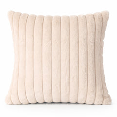 Ribbed Faux Fur Cushion Cover – Soft Plush Decorative Pillow (Multiple Colours and Sizes)
