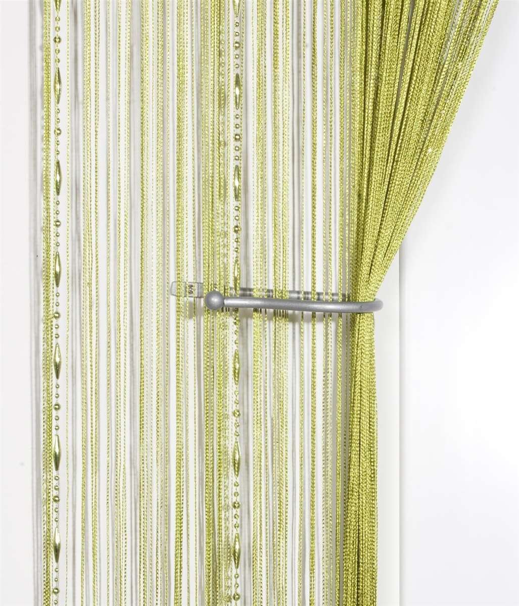 Dew Drop Beaded Chain String Curtain Panel (Lime)