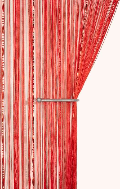 Dew Drop Beaded Chain String Curtain Panel (Red)