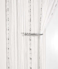 Dew Drop Beaded Chain String Curtain Panel (White)