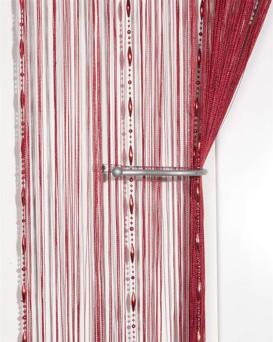 Dew Drop Beaded Chain String Curtain Panel (Wine)