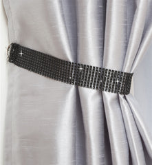 Pair Of Diamante Crystal Tie Backs (Black)