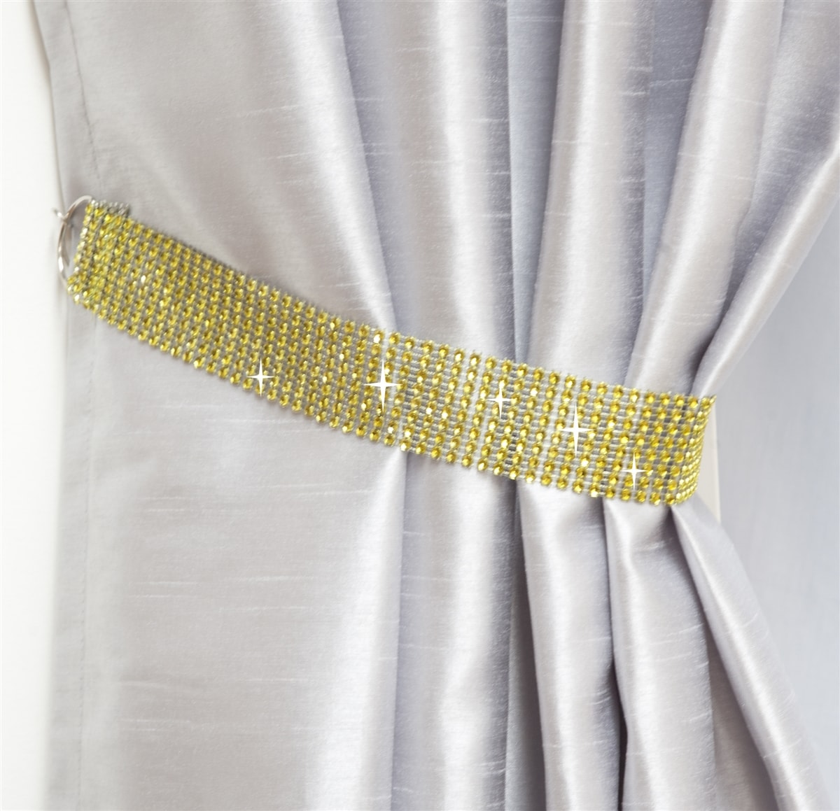 Pair Of Diamante Crystal Tie Backs (Lime)