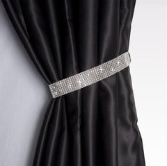 Pair Of Diamante Crystal Tie Backs (Silver)