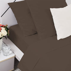 Plain Fitted Bed Sheets - Chocolate