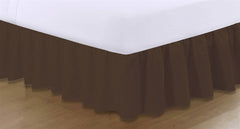 Plain Frilled Valance Sheets - Chocolate