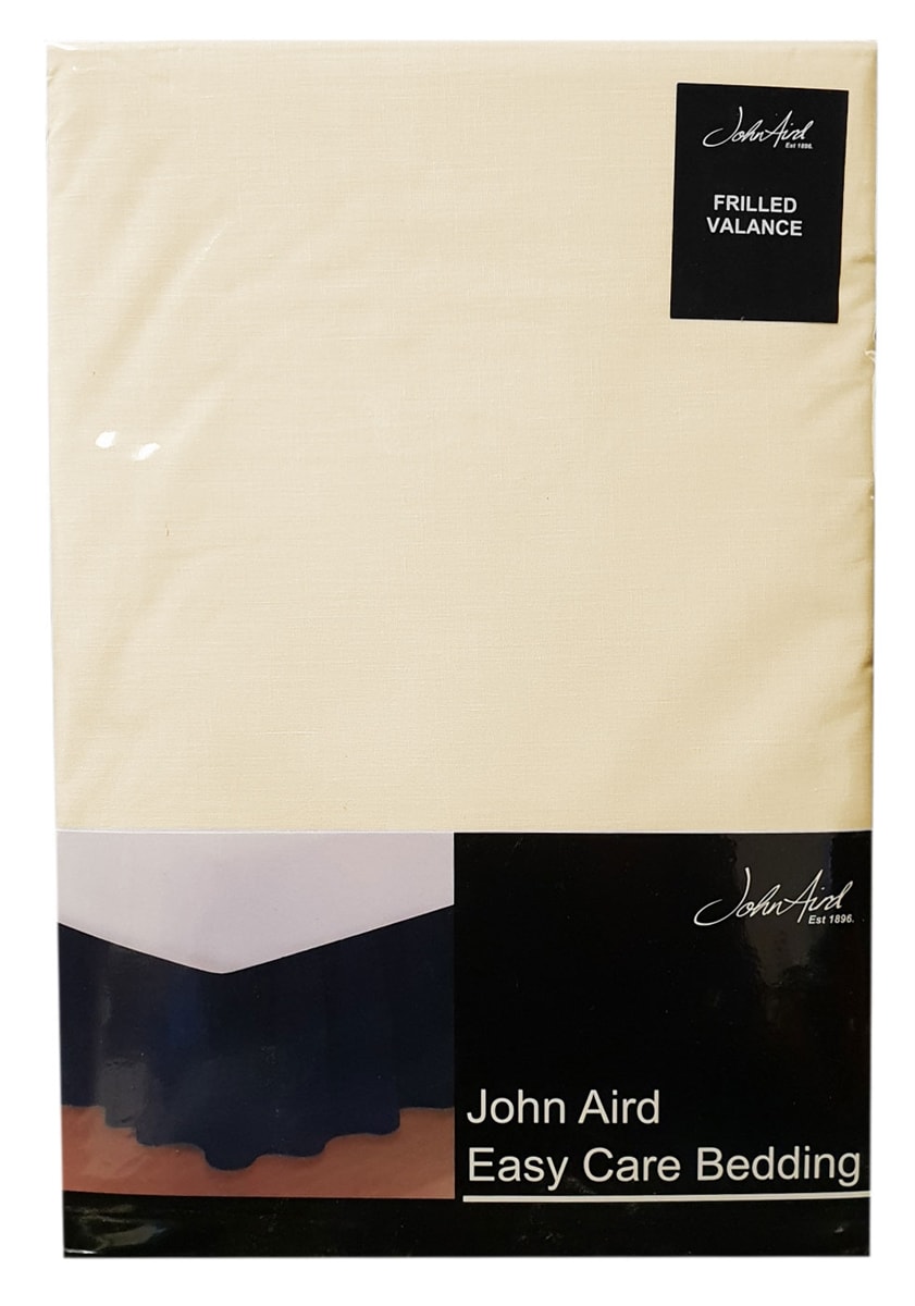 Plain Frilled Valance Sheets - Cream