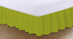 Plain Frilled Valance Sheets - Lime