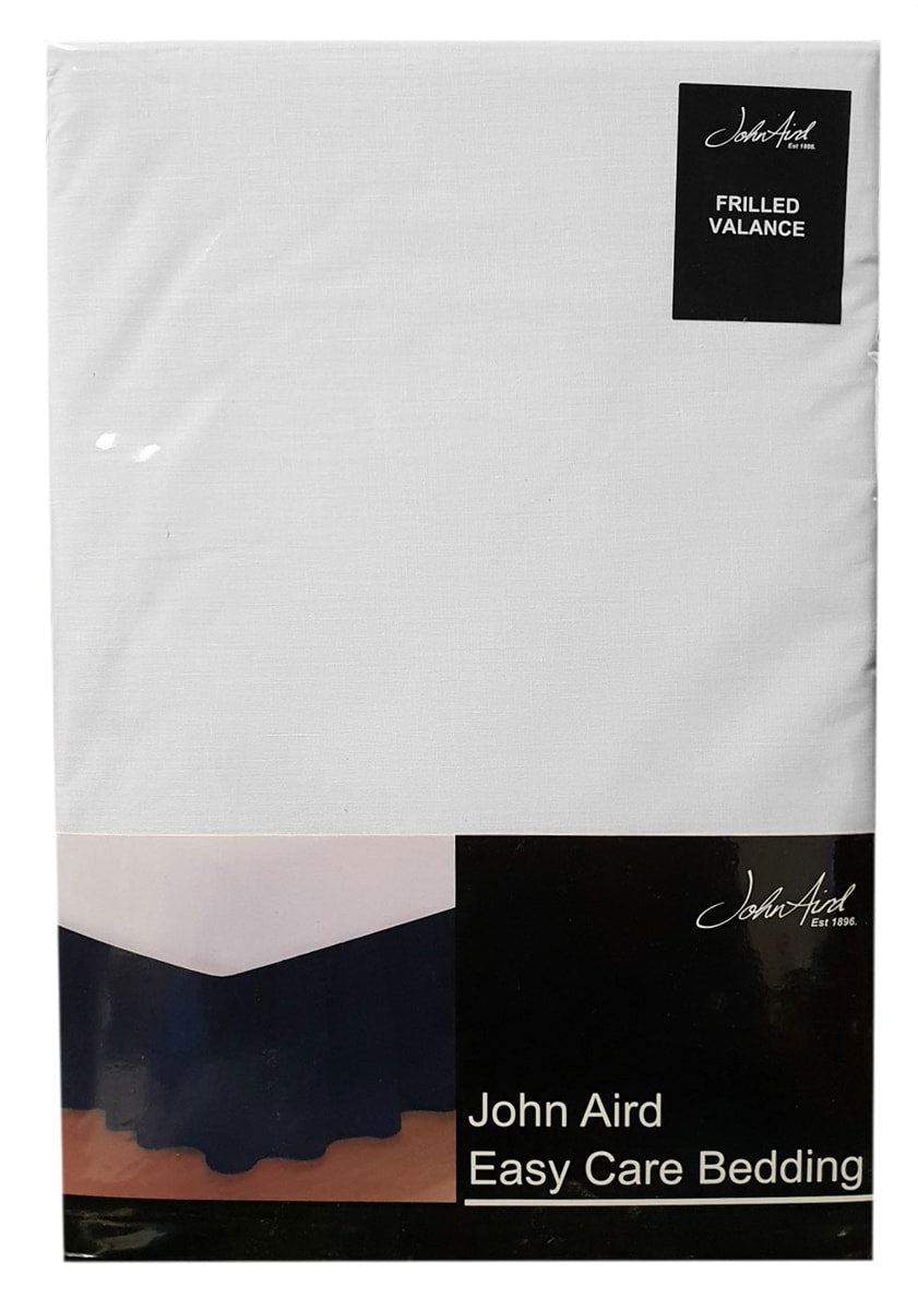 Plain Frilled Valance Sheets - White