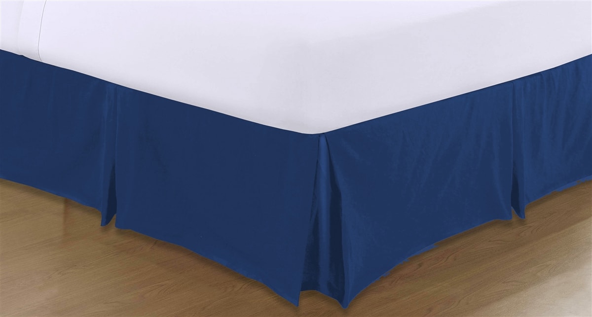 Plain Pleated Valance Sheets - Blue