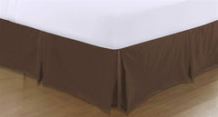 Plain Pleated Valance Sheets - Chocolate
