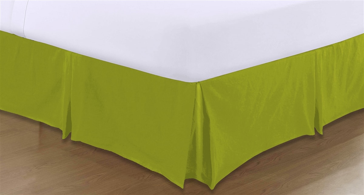 Plain Pleated Valance Sheets - Lime
