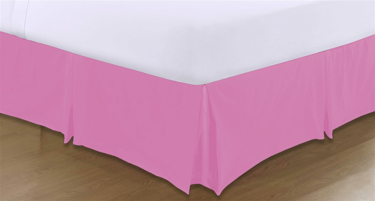 Plain Pleated Valance Sheets - Pink