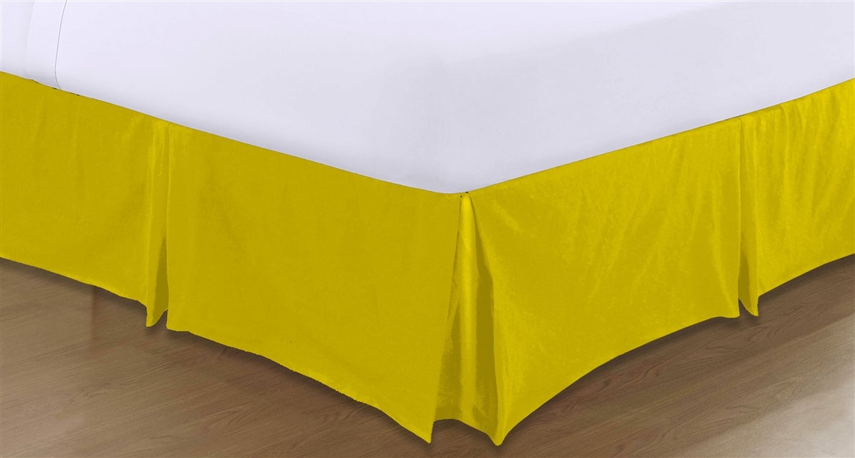 Plain Pleated Valance Sheets - Yellow