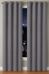 Elsa Square Fur Fabric Lined Eyelet Curtains (Silver)