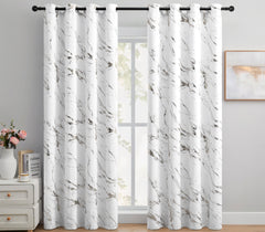 Elyse White Thermal Blackout Eyelet Curtains With Silver Foil (White)