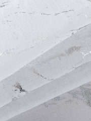 Elyse Marble Design Eyelet Voile Panel With Silver Foil
