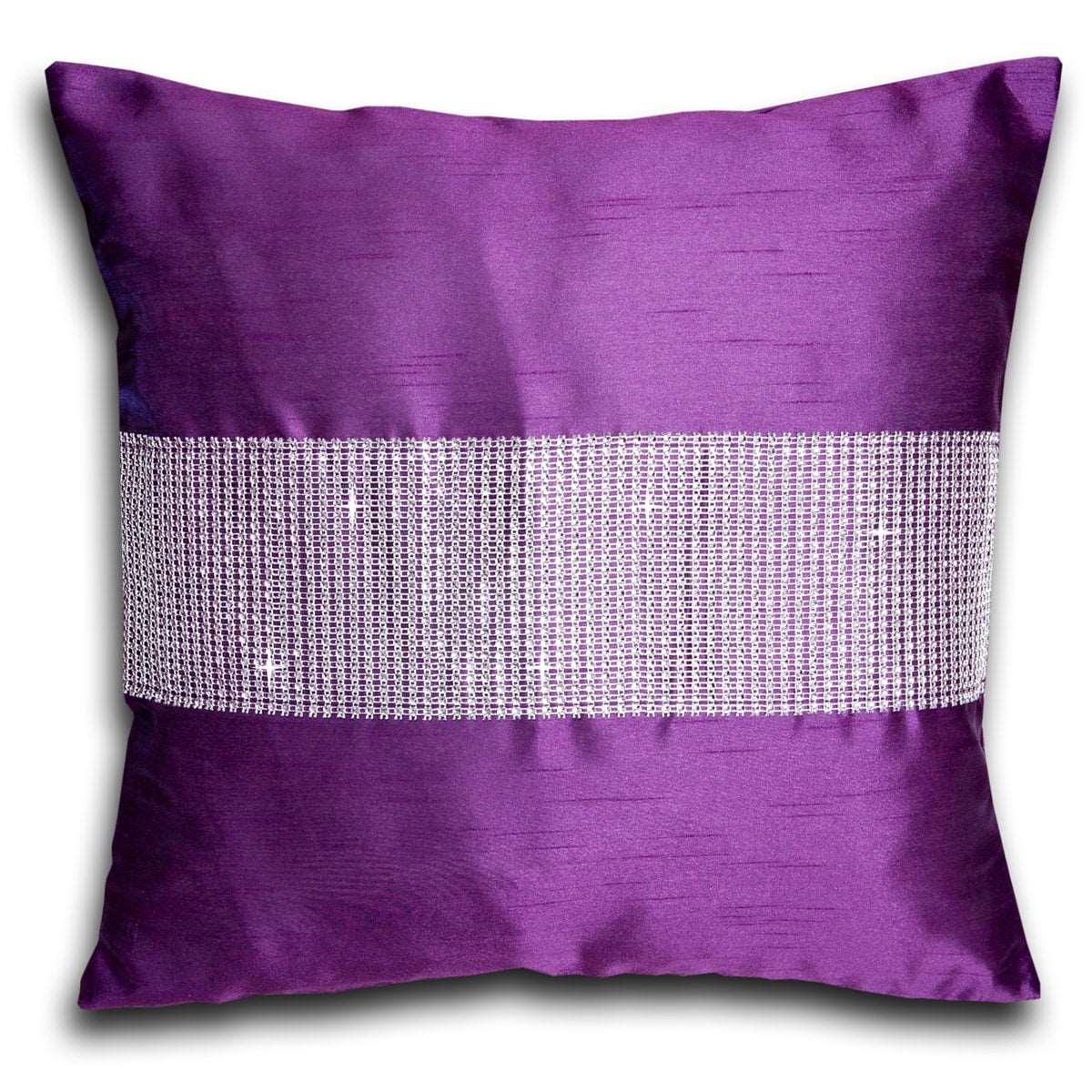 Faux Silk Pencil Pleat Fully Lined Curtains (Aubergine )