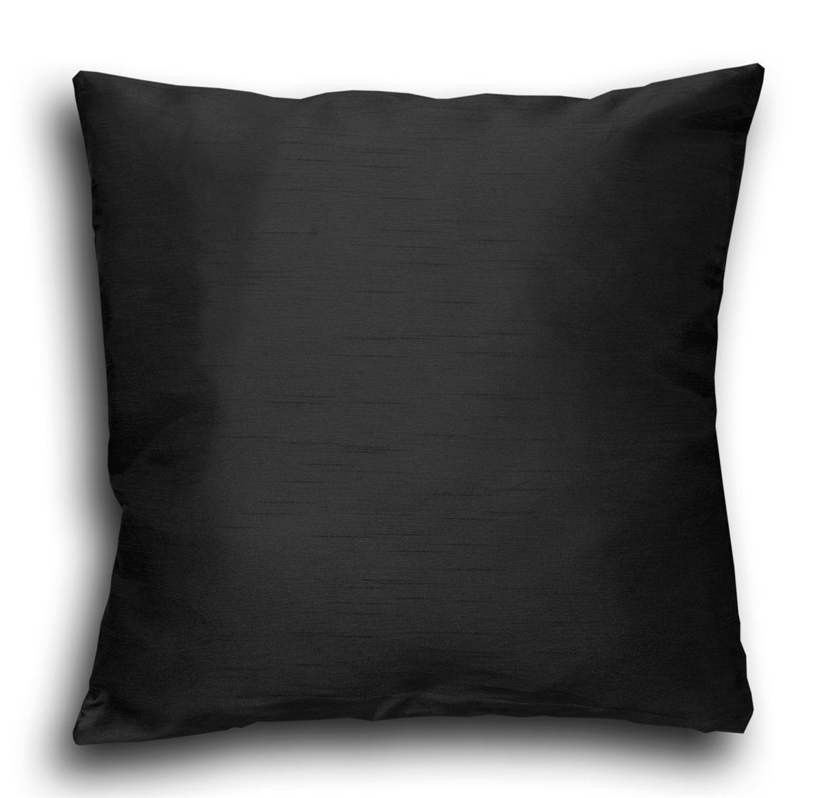 Faux Silk Pencil Pleat Fully Lined Curtains (Black)