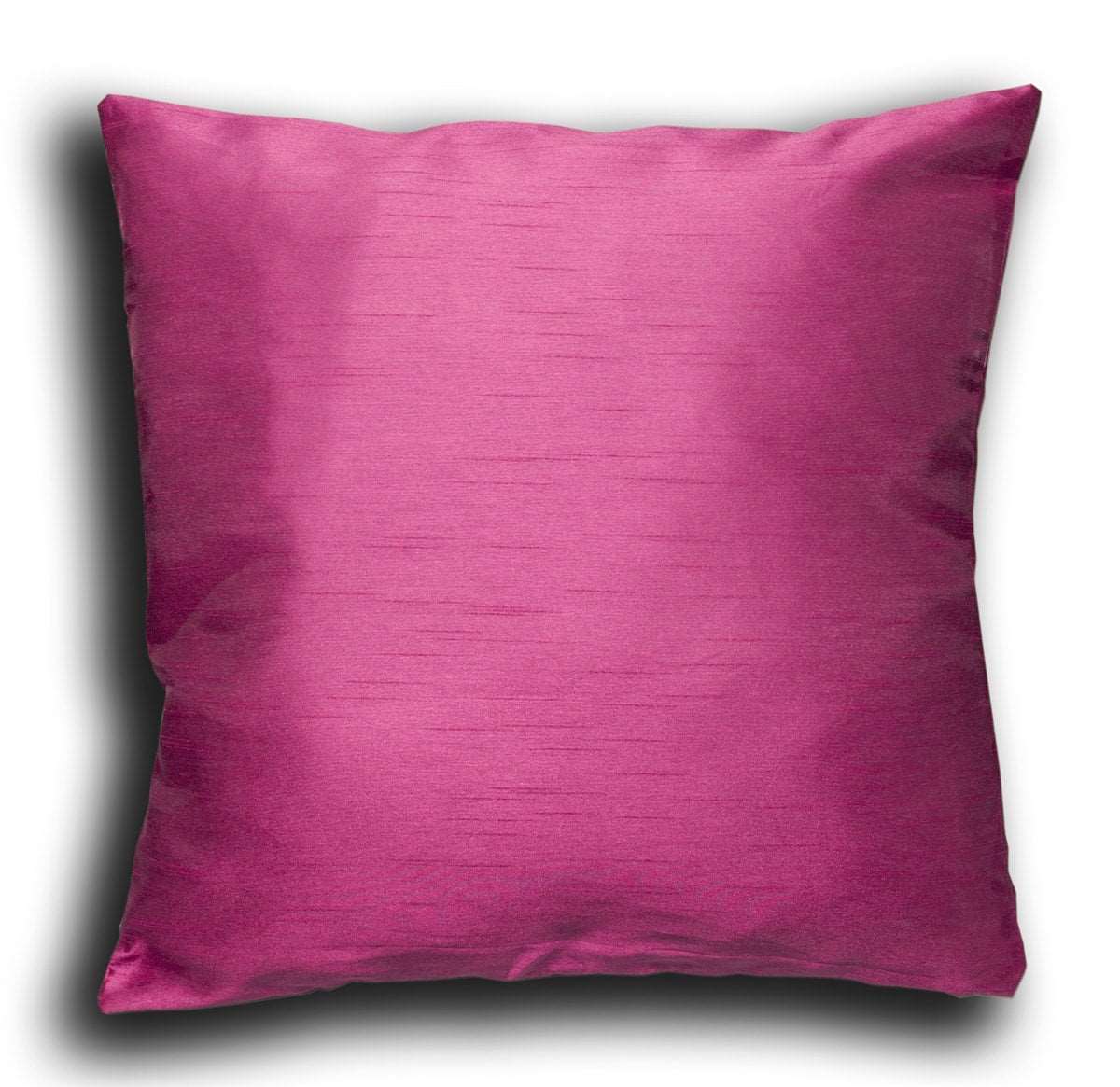 Faux Silk Pencil Pleat Fully Lined Curtains (Fuchsia)