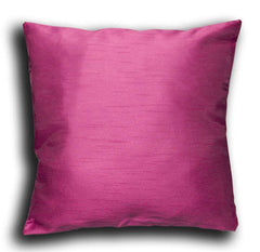 Faux Silk Pencil Pleat Fully Lined Curtains (Fuchsia)