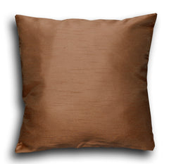 Faux Silk Pencil Pleat Fully Lined Curtains (Mocha)