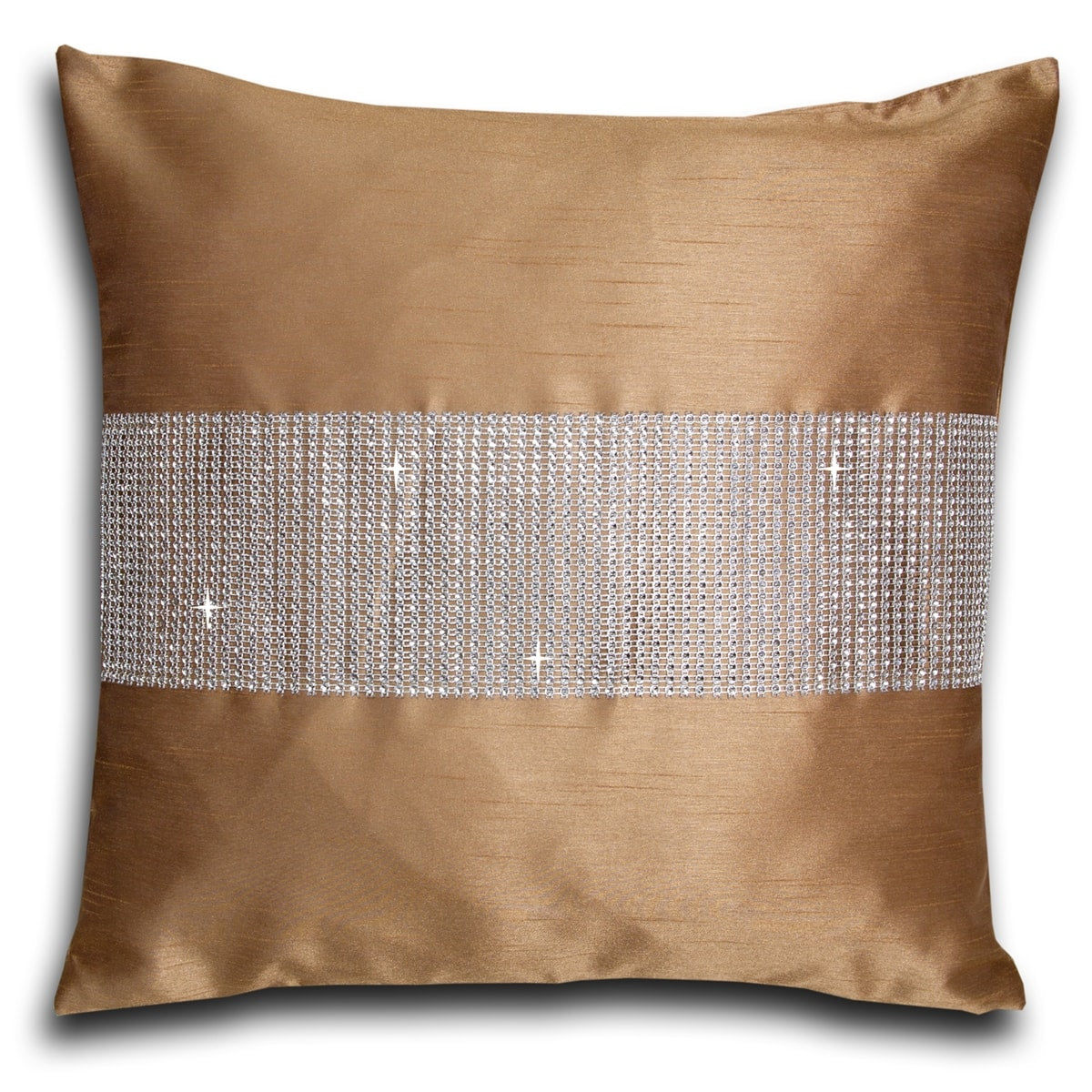Faux Silk Pencil Pleat Fully Lined Curtains (Mocha)