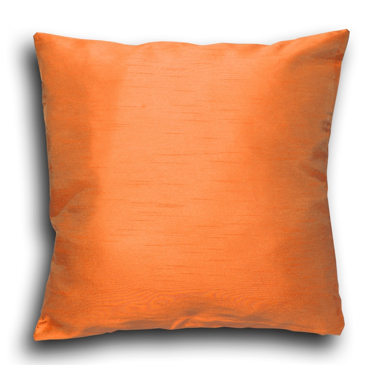 Faux Silk Pencil Pleat Fully Lined Curtains (Orange)
