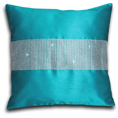 Faux Silk Pencil Pleat Fully Lined Curtains (Teal)