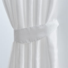 Faux Silk Pencil Pleat Fully Lined Curtains (White)