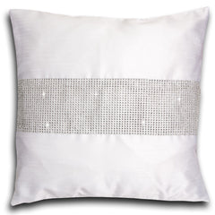 Faux Silk Pencil Pleat Fully Lined Curtains (White)