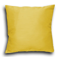Faux Silk Pencil Pleat Fully Lined Curtains (Yellow)