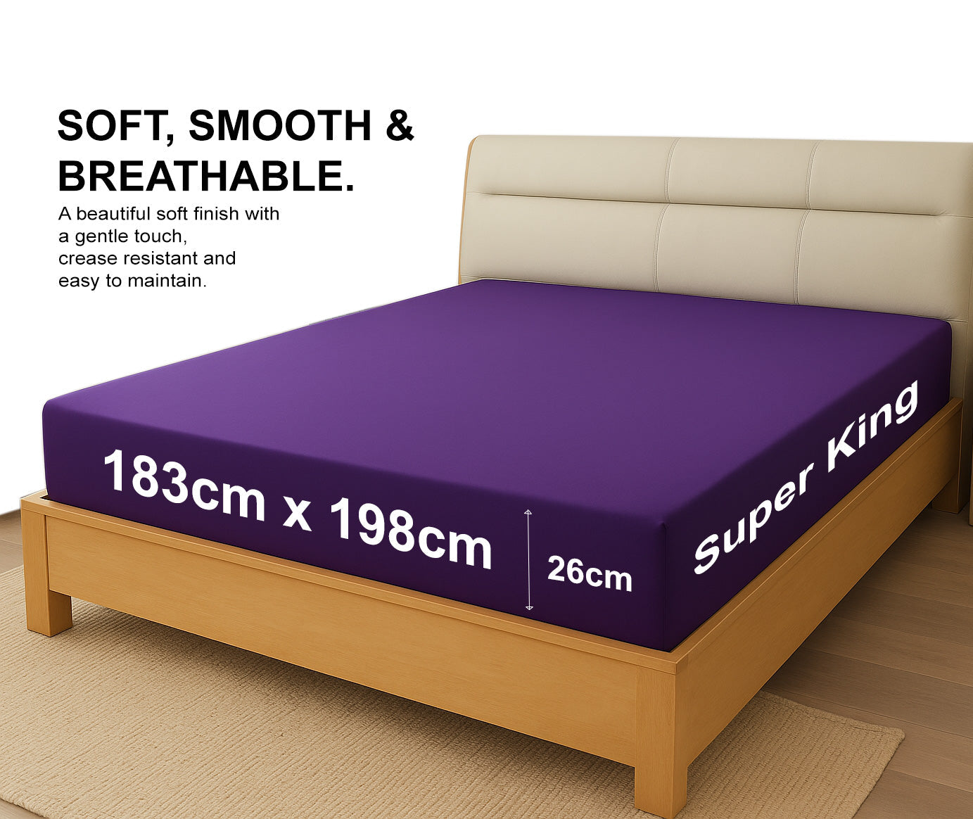 Microfibre Fitted Bed Sheet (Mink Stone)
