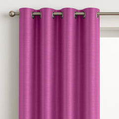 Faux Silk Eyelet Fully Lined Curtains (Fuchsia)