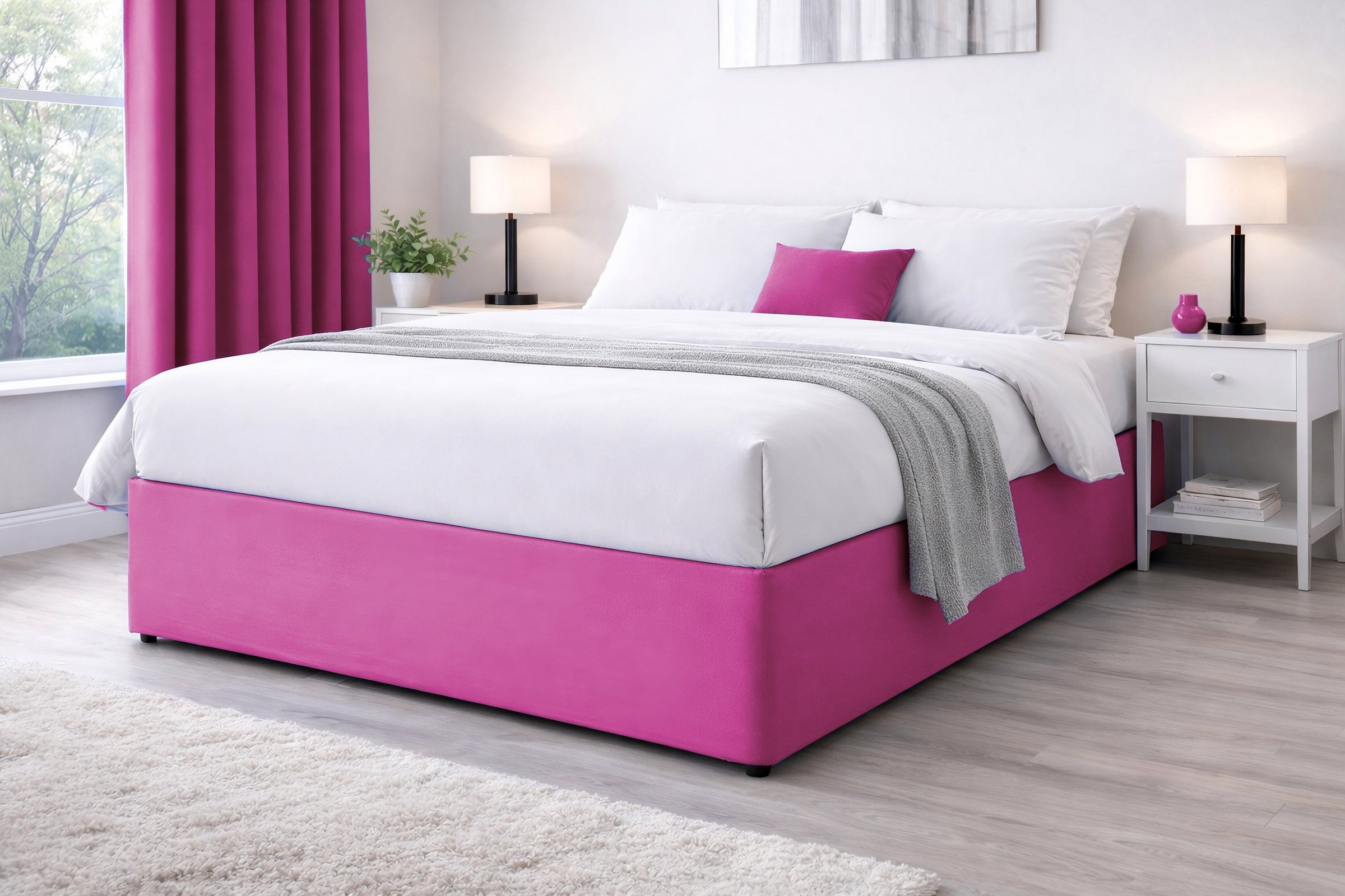 Elasticated Divan Bed Valance (Fuchsia)