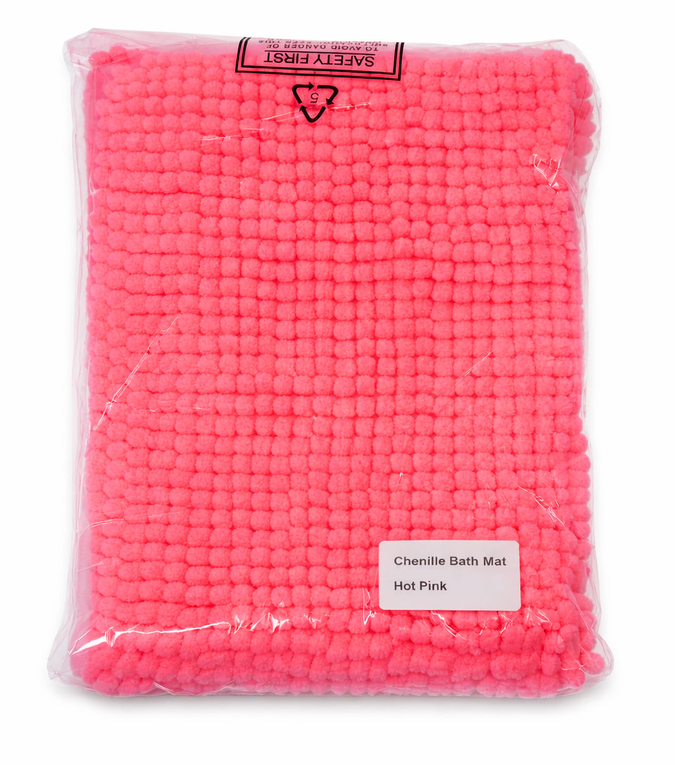 Chenille Bath Mat Non Slip Super Soft & Washable (Multiple Colours And Sizes)