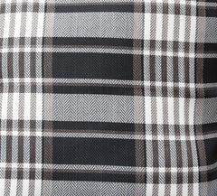 Isla Woven Twill Tartan Check Eyelet Curtain Panel (Black)