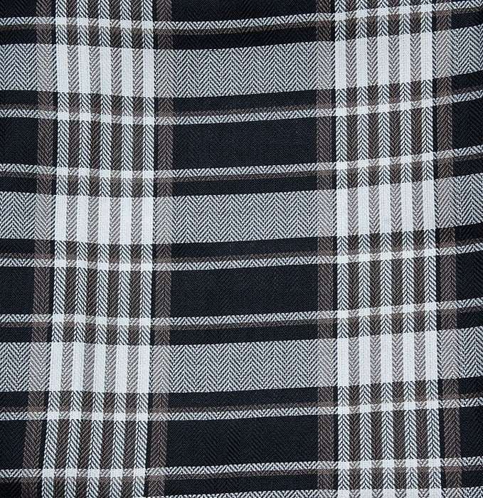 Isla Fully Lined Black Tartan Checked Ready Made Eyelet curtains
