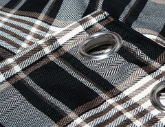 Isla Fully Lined Black Tartan Checked Ready Made Eyelet curtains