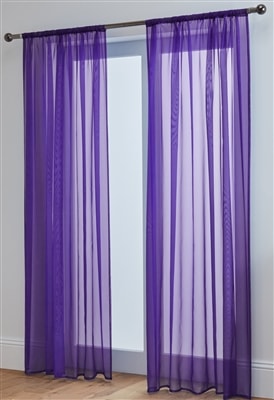 Lucy Pair Slot Top Voile Panels (Aubergine)